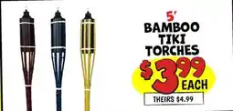 Ollie's 5' BAMBOO TIKI TORCHES offer