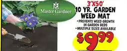 Ollie's Master Gardner 3'X50' 10 YR. GARDEN WEED MAT offer