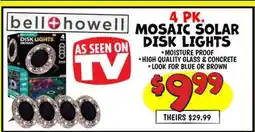 Ollie's BELL+HOWELL 4 PK. MOSAIC SOLAR DISK LIGHTS offer