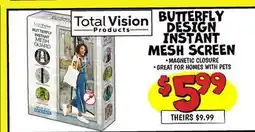 Ollie's BUTTERFLY DESIGN INSTANT MESH SCREEN offer