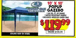 Ollie's 10' X 10' POPUP GAZEBO offer