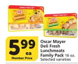 Vons Oscar Mayer Deli Fresh Lunchmeats Family Pack offer
