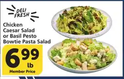 Vons Chicken Caesar Salad or Basil Pesto Bowtie Pasta Salad offer