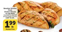 Vons Boneless Skinless Fresh Chicken Breasts or Leg Meat offer