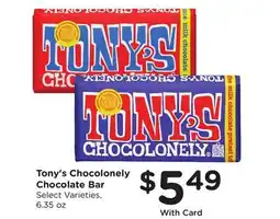 Ralphs Tony's Chocolonely Chocolate Bar offer
