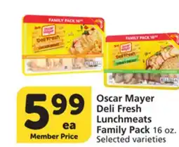 Albertsons Oscar Mayer Deli Fresh Lunchmeats Family Pack offer