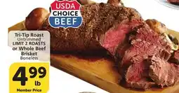 Albertsons Tri-Tip Roast Untrimmed ROASTS or Whole Beef Brisket offer