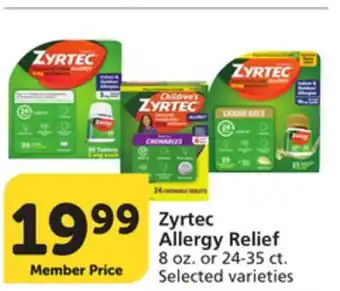 Albertsons Zyrtec Allergy Relief offer