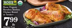 Pavilions Rosie Organic Boneless Skinless Chicken Breast or Tenders offer