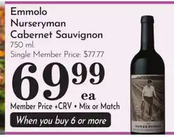 Pavilions Emmolo Nurseryman Cabernet Sauvignon offer