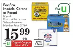 Pavilions Pacifico, Modelo, Corona or Peroni offer