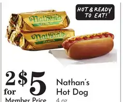 Pavilions Nathan's Hot Dog offer