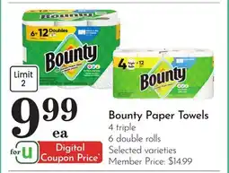 Pavilions Bounty Paper Towels offer