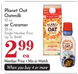 Pavilions Planet Oat Oatmilk 52 oz. or Creamer 32 oz offer