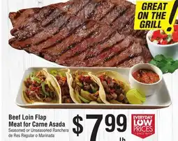 Smart & Final Beef Loin Flap Meat for Carne Asada offer