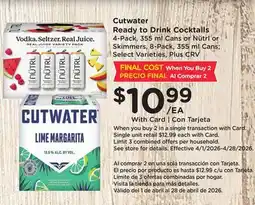 Ralphs Cutwater Ready to Drink Cocktails offer