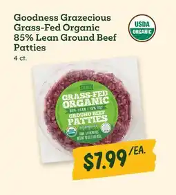 Sprouts Farmers Market Goodness Grazecious Grass-Fed Organic 85% Lean Ground Beef Patties offer