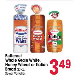 Jewel-Osco Butternut Whole Grain White, Honey Wheat or Italian Bread offer