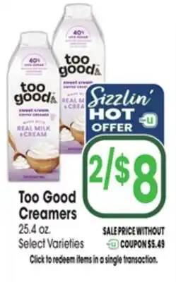 Jewel-Osco Too Good Creamers offer