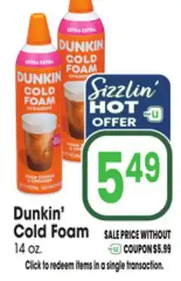 Jewel-Osco Dunkin' Cold Foam offer