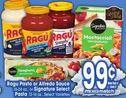 Jewel-Osco Ragu Pasta or Alfredo Sauce 16-24 oz., or Signature Select Pasta 12-16 oz offer