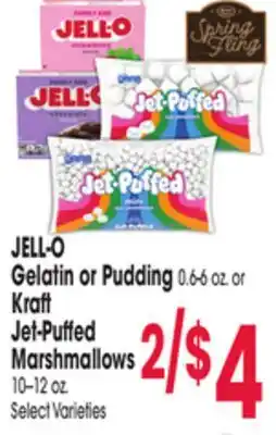 Jewel-Osco JELL-O Gelatin or Pudding 0.6-6 oz. or Kraft Jet-Puffed Marshmallows 10--12 oz offer