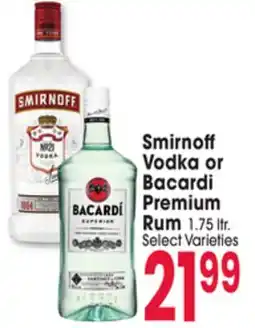 Jewel-Osco Smirnoff Vodka or Bacardi Premium Rum offer