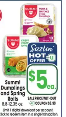 Jewel-Osco Summ Dumplings and Spring Rolls offer