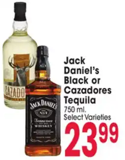 Jewel-Osco Jack Daniel's Black or Cazadores Tequila offer