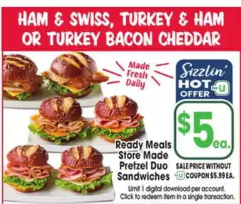 Jewel-Osco Ready Meals Store Made Pretzel Duo Sandwiches offer
