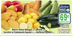 Jewel-Osco Red or Yellow Mangos ea., Lemons ea., Zucchini or Calabacita Squash lb., or Butternut Squash lb offer