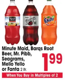 Jewel-Osco Minute Maid, Barqs Root Beer, Mr. Pibb, Seagrams, Mello Yello or Fanta offer