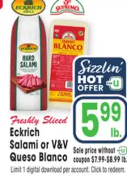 Jewel-Osco Eckrich Salami V & V Queso Blanco offer