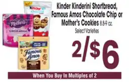 Jewel-Osco Kinder Kinderini Shortbread, Famous Amos Chocolate Chip or Mother's Cookies offer