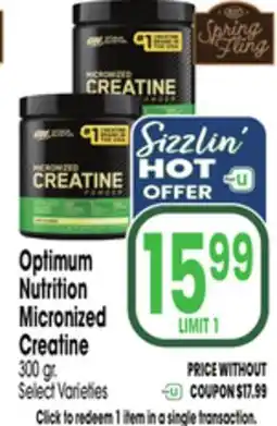 Jewel-Osco Optimum Nutrition Micronized Creatine offer