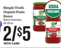 Mariano's Simple Truth Organic Pasta Sauce offer