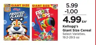 Food 4 Less Kellogg's Giant Size Cereal offer