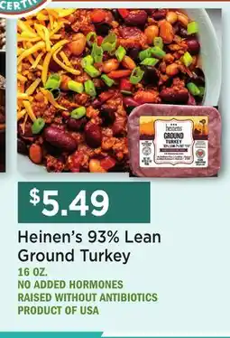 Heinen's Heinen's 93% Lean Ground Turkey offer