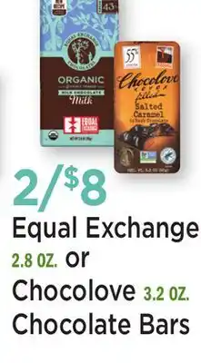 Heinen's Exchange 2.8 OZ. or Chocolove 3.2 OZ. Chocolate Bars offer