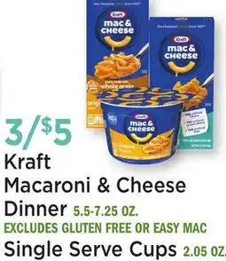 Heinen's Kraft Macaroni & Cheese Dinner 5.5-7.25 OZ. Single Serve Cups 2.05 OZ offer
