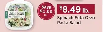 Heinen's Spinach Feta Orzo Pasta Salad offer