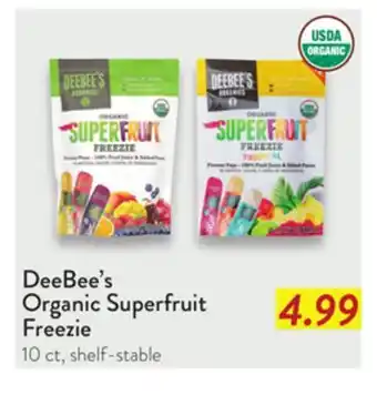 Fresh Thyme DeeBee's Organic Superfruit Freezie offer