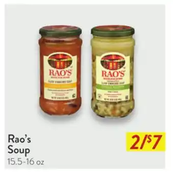 Fresh Thyme Rao's Soup offer