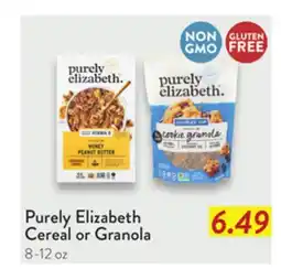 Fresh Thyme Purely Elizabeth Cereal or Granola offer