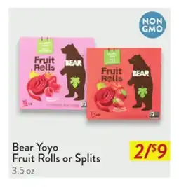 Fresh Thyme Bear Yoyo Fruit Rolls or Splits offer