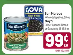 Tony’s Fresh Market San Marcos or Goya offer