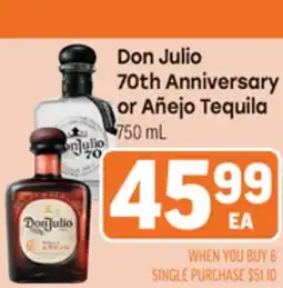 Tony’s Fresh Market Don Julio 70th Anniversary or Añejo Tequila offer