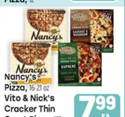 Tony’s Fresh Market Nancy's Pizza, 16-21 oz Vito & Nick's Cracker Thin Crust Pizza, 12 offer