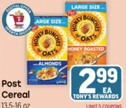 Tony’s Fresh Market Post Cereal offer