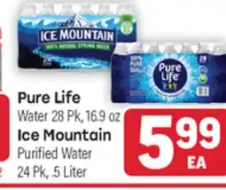 Tony’s Fresh Market Pure Life Water or Ice Mountain offer